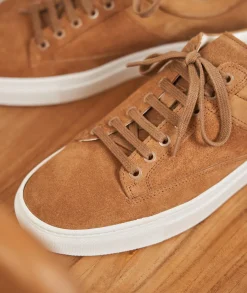 Homme Paire et Fils Sneakers-Sneakers homme en daim beige