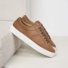 Homme Paire et Fils Sneakers-Sneakers homme en daim marron coco